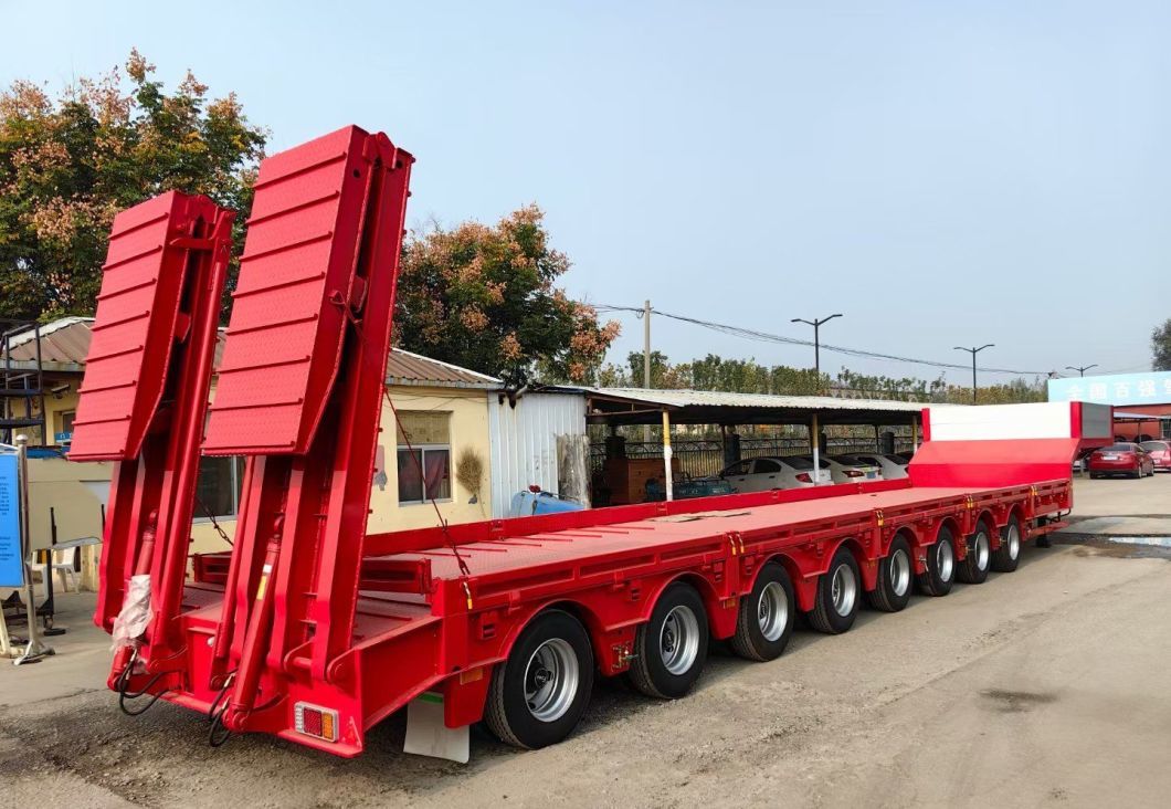High Quality 3 Axles 60 Tons Low Bed Low Platform Semi Trailers for Sale