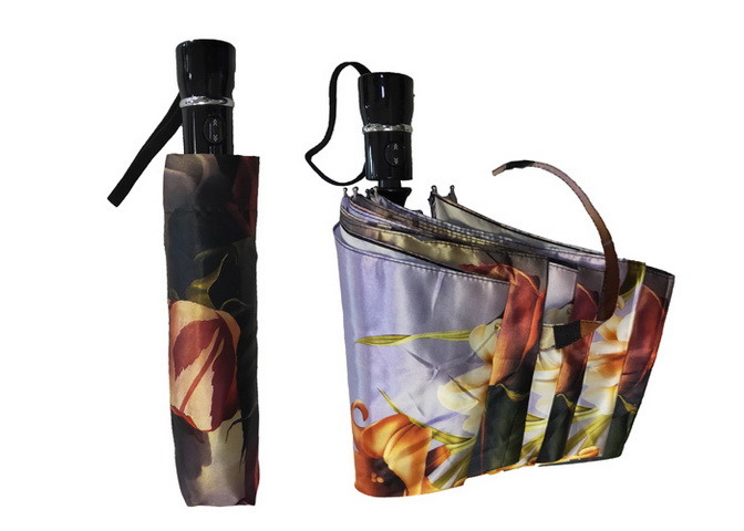 Compact Rainmate Umbrella , Travel Sun Umbrella Custom Prints Satin Fabric