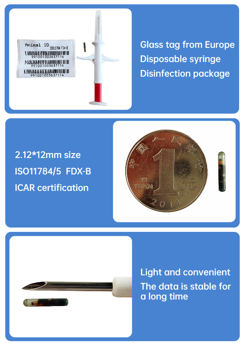 Injectable Transponders Pet Identification Microchip Implant For Dogs With ICAR Certificate Microchip For Dogs