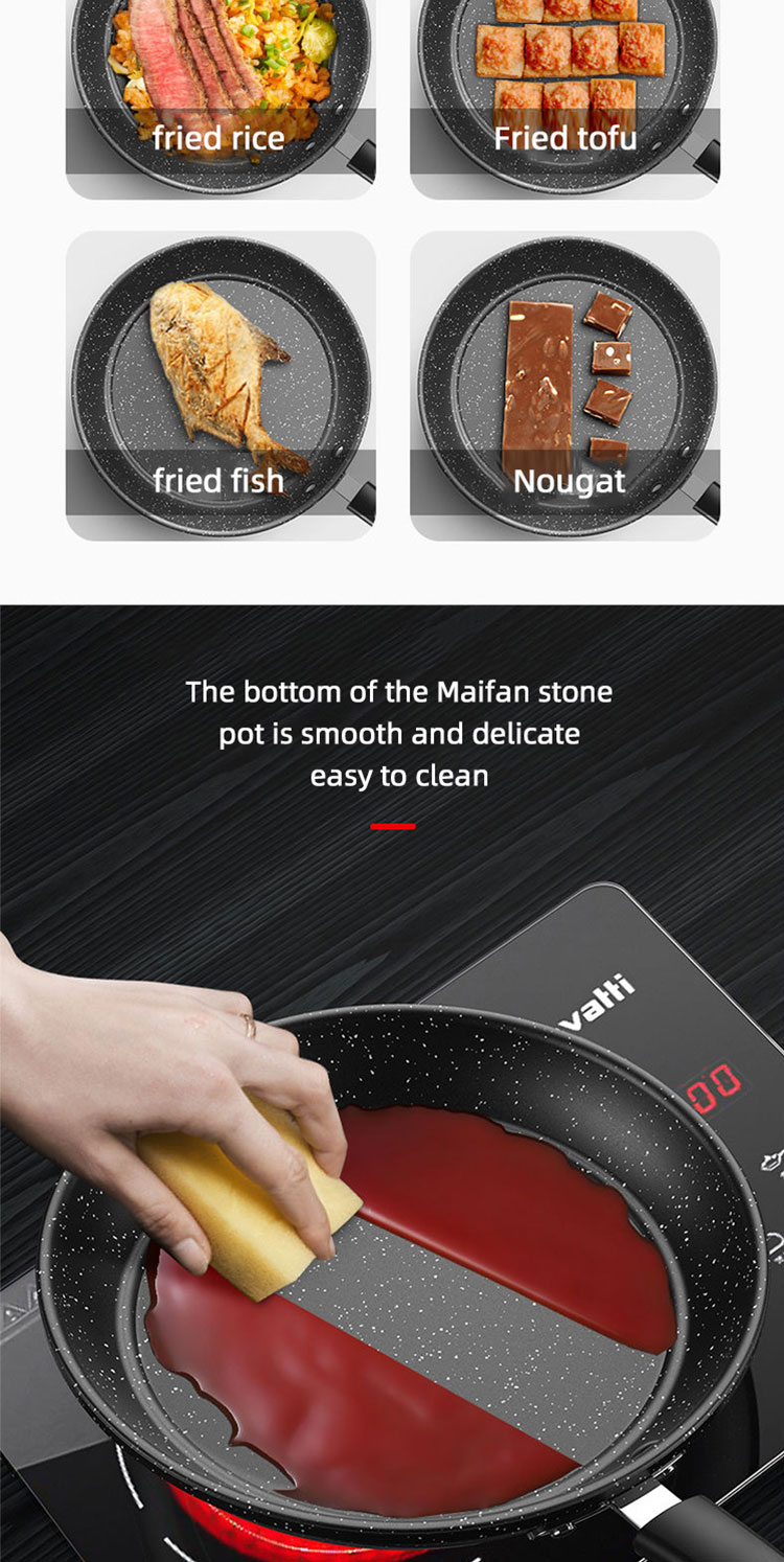 Factory Direct Sale Thickened Black Iron Cooking Frying Pan Medical Stone Nonstick Fry Pan With Lid