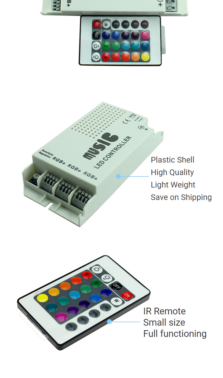 24 Button RGB LED Strip Music Controller With CE ROHS Certification