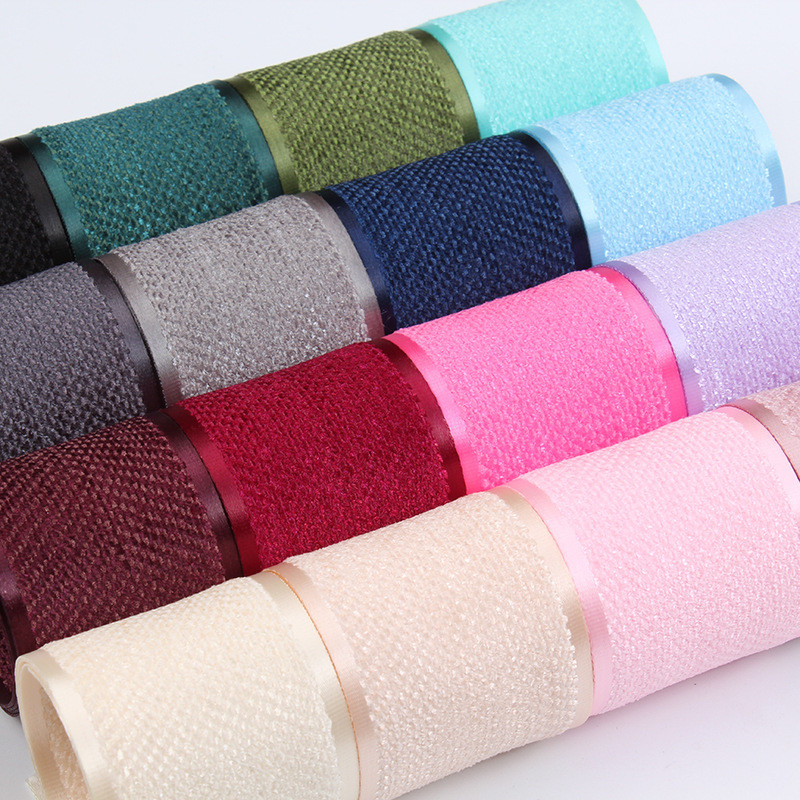 Korea Polyester Cotton Velvet Ribbon 10mm-40mm Green Velvet Wired Ribbon
