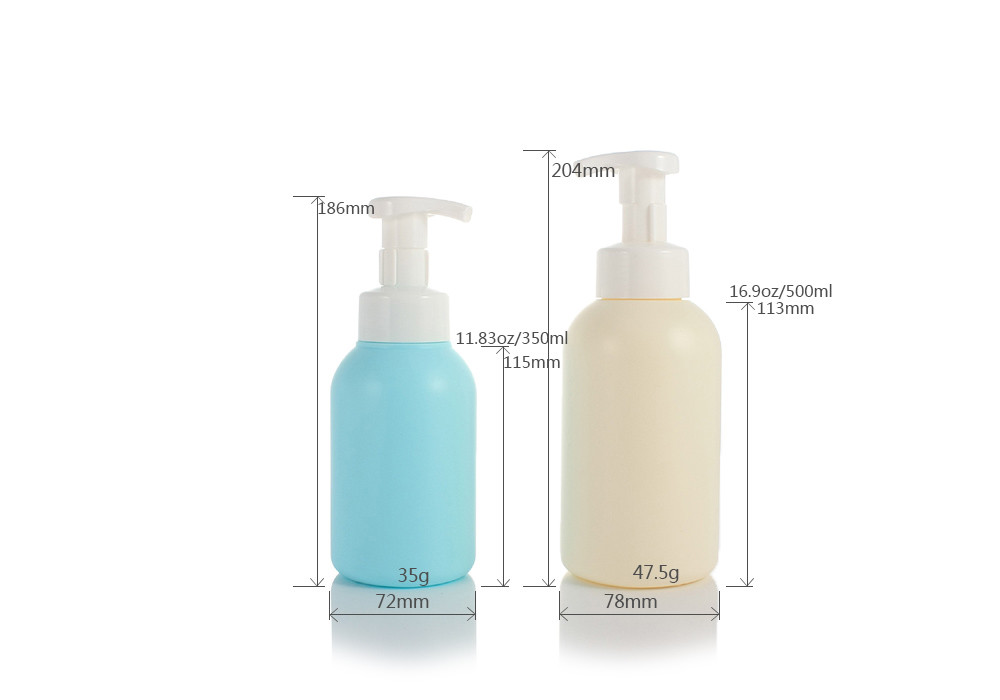 Plastic 204mm 16.9oz Facial Cleanser Foam Pump Bottle