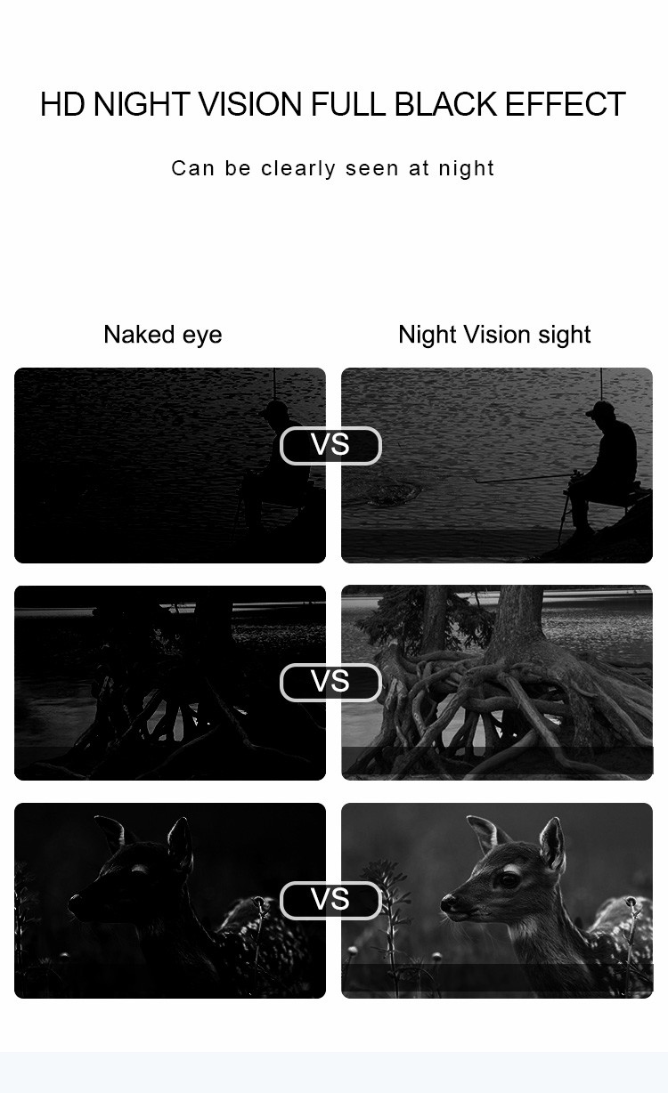 HD Infrared Night Vision Binoculars Digital 3X Magnification Window TFT Display