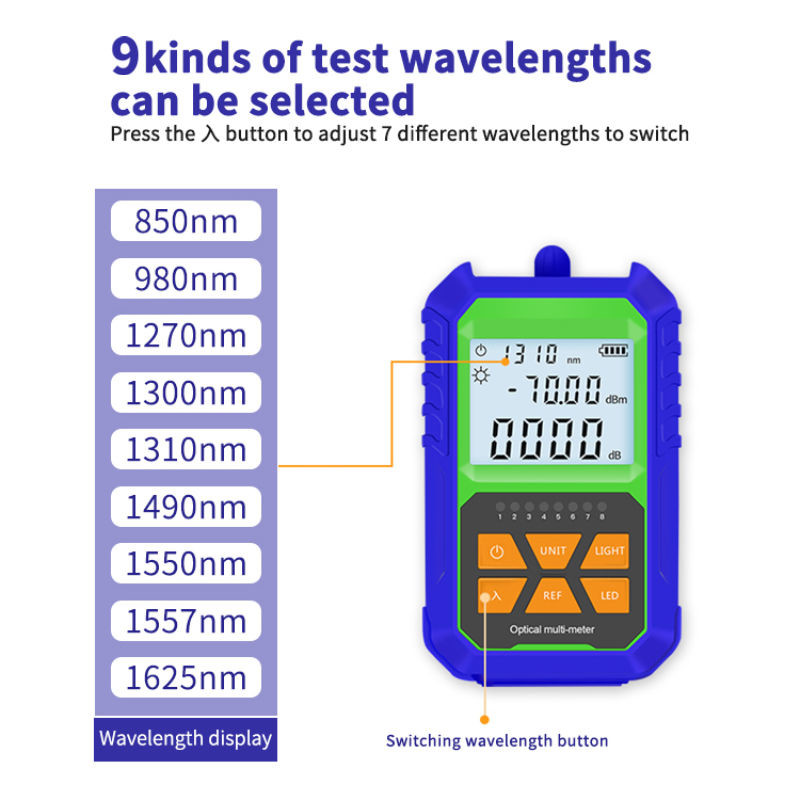 FONGKO 850nm 980nm 1300nm 1310nm 1490nm 1550nm 1625nm Optical Power Meter with OPM Function