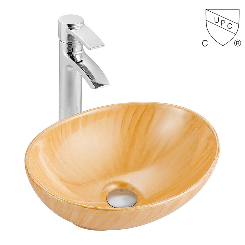 Oval Shaped Heat Resistance Table Top Wash Basin Price Easy To Clean And Maintain
