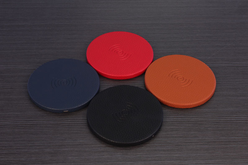 Qi 10W Fast Wireless Charging Pad Premium PU Leather Inductive