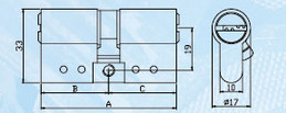 2.4mm Keys High Security Euro Cylinder Locks With Breaker Strip