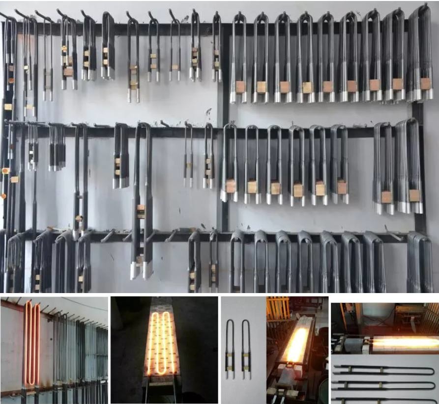 Laboratory Electric Molybdenum Disilicide Mosi2 Heater Elements Hot Terminal Bent 90 Degree