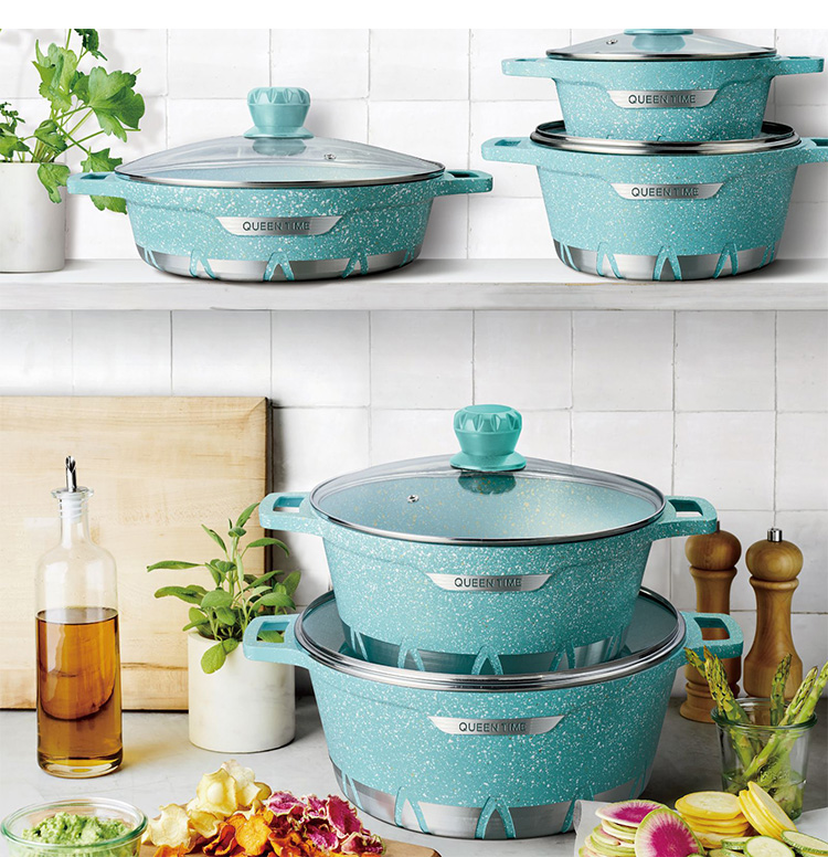Wholesale 10 Pieces Cooking Pot Set Induction Non Stick Cookware Set Aluminium Kitchen Pot Set