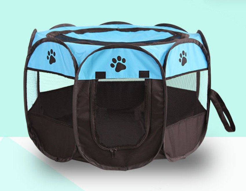 114cm 58cm Dog Pen Fence Panels Breathable Octagonal With Carrying Bag