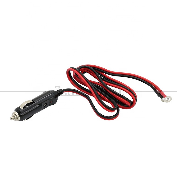 15A High Current DC Power Cigarette Plug to O Round Shape Terminal Cable for Car