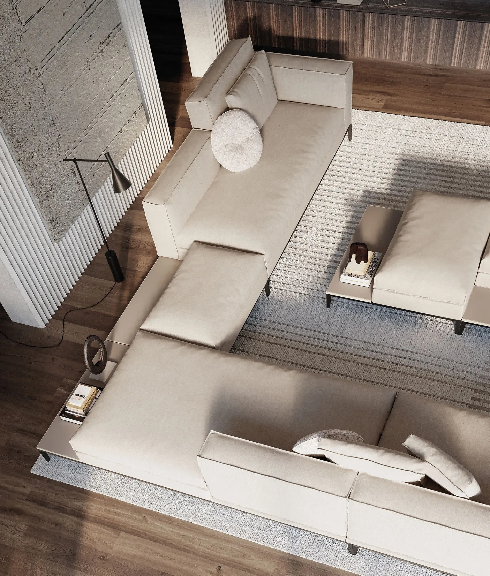 Modern Aesthetics Long L-Shaped Armchair Sofa For Hotel Lobby Villa Reception