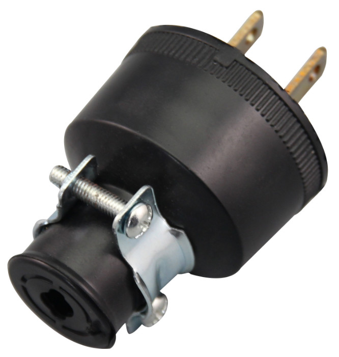 Plastic 125V 15A Flat 2 Pins Male Electrical Plug
