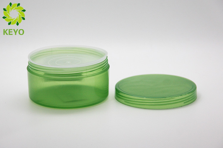 Green Color Round Plastic Body Butter Containers , 150g Wide Mouth Body Cream Jars