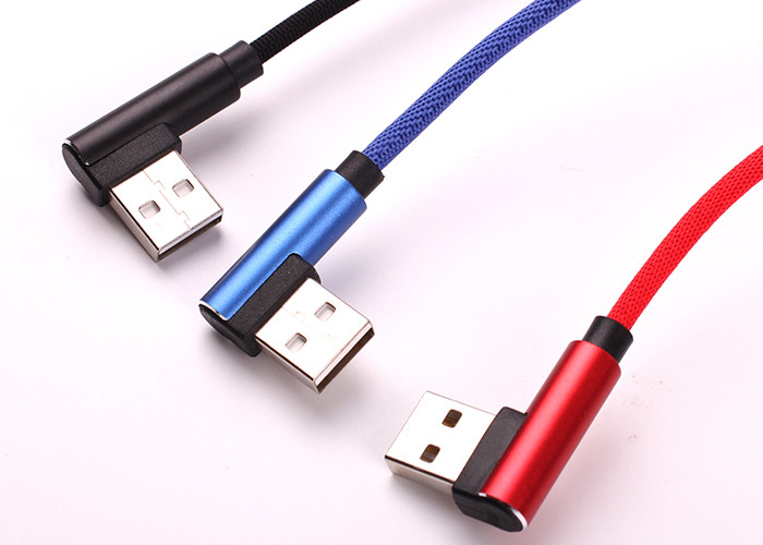 Double Elbow Mobile USB Cable / Braided Data Cable For Samsung OEM Support