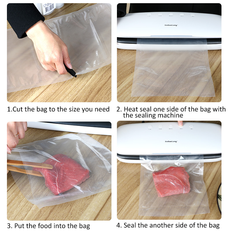 Vacuum Sealer Rolls Heat Seal Embossed Vacuum Sealer Bags BPA Free