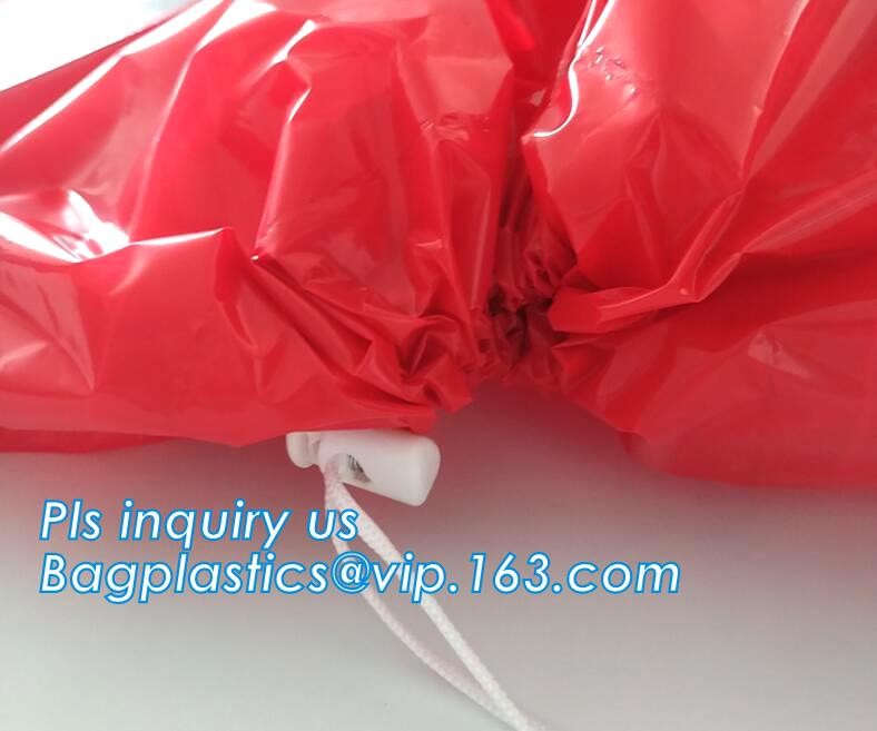 Biohazard Waste Disposal Bags Drawstring, Gallon Capacity, Medical Garbage Bags, High- Temperature Resistant