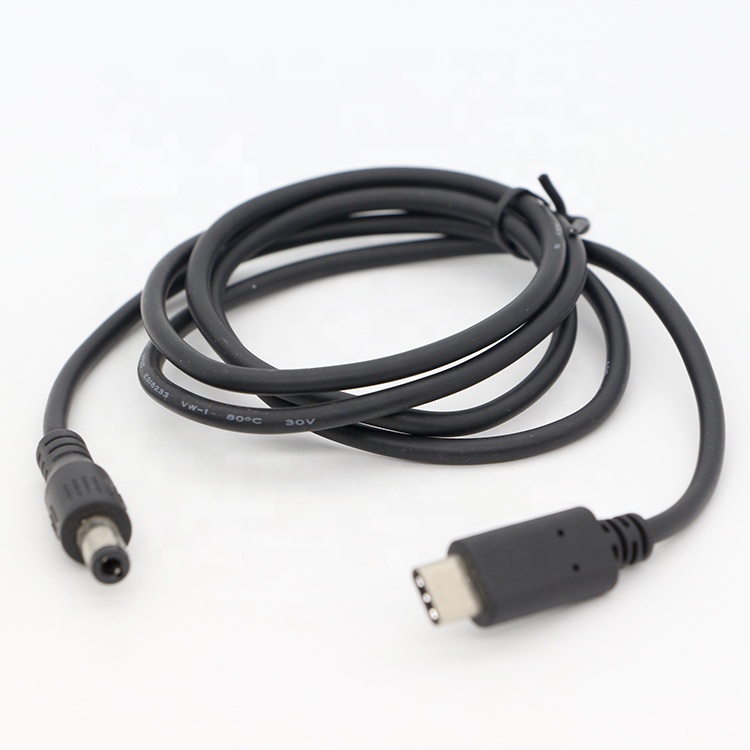 Custom USB 3.1 Type C Male to DC 5.5x2.5mm Male Power Jack Extension Charger Cable for Power Bank