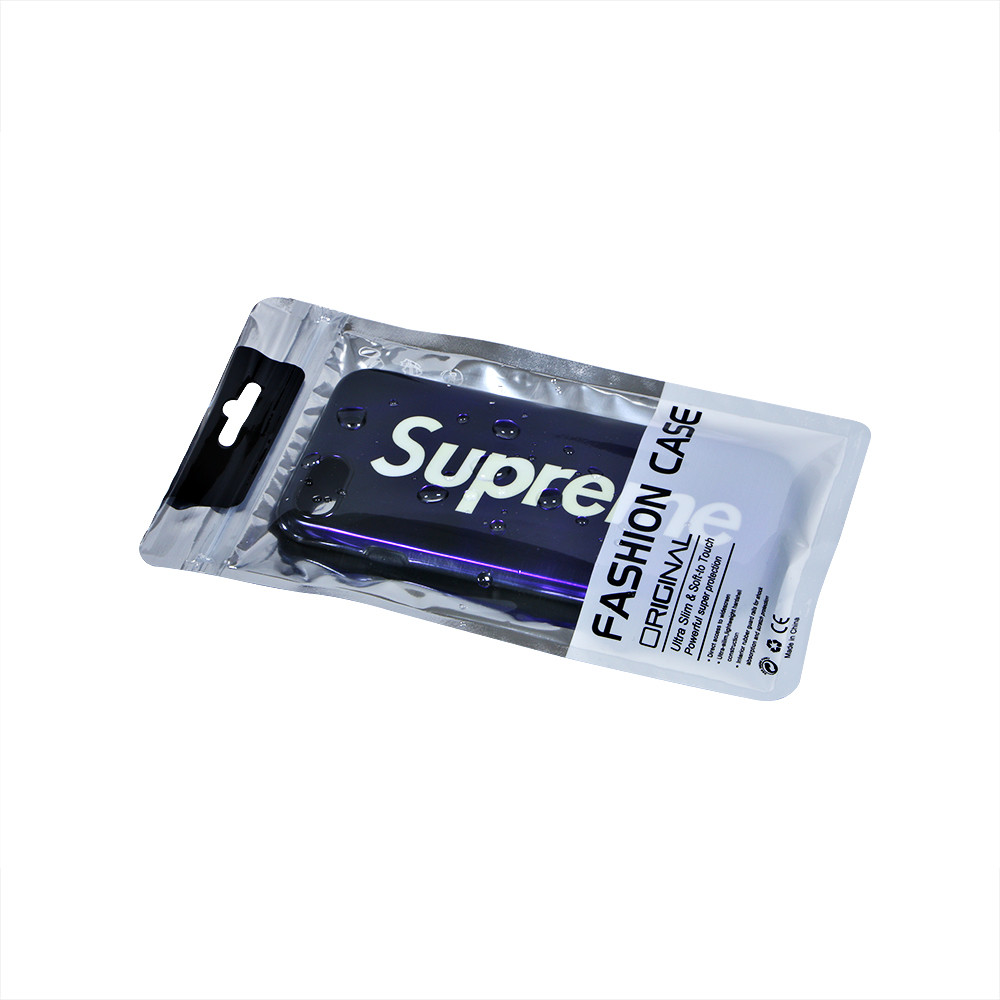 Custom Logo Silver Aluminum foil cable case packaging zipper bags for iPhone case packaging