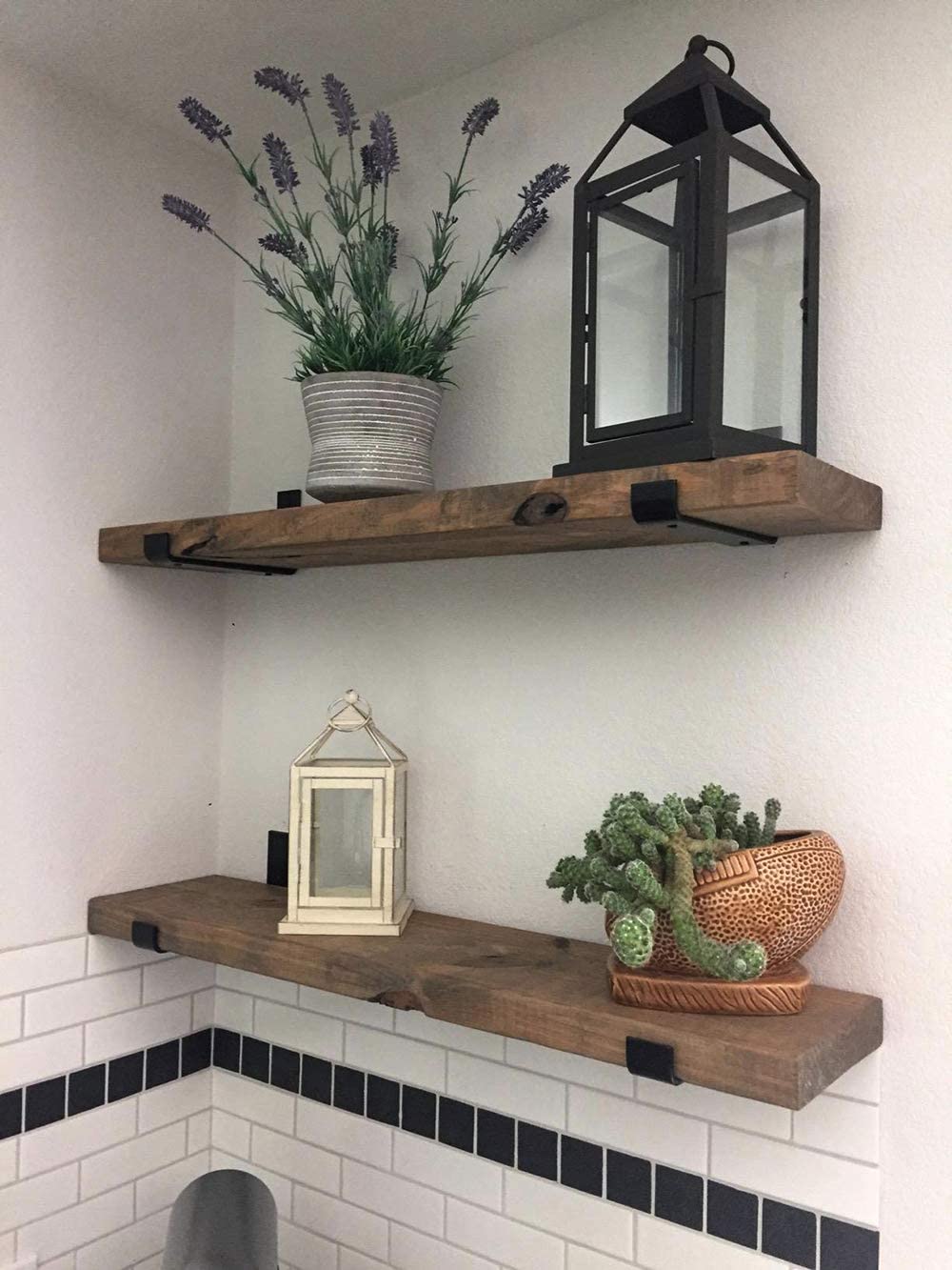 DIY Heavy Duty Carbon Steel Rustic Iron Metal Wall Floating Shelf Bracket Accessories