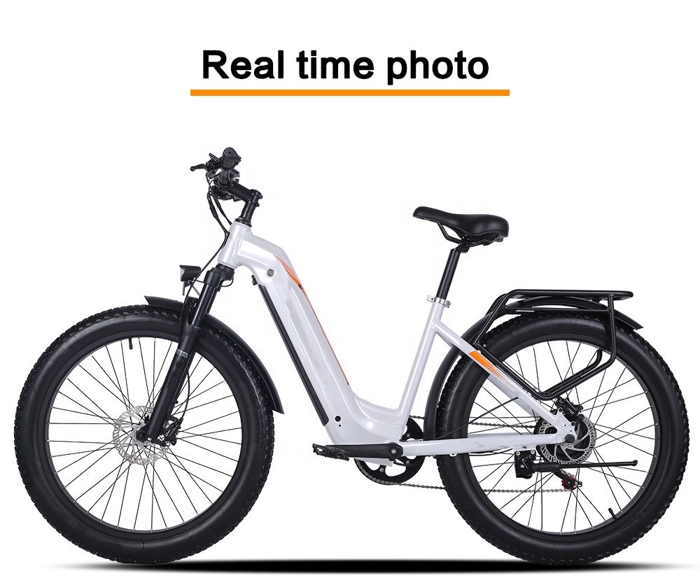 Step Thru Electric City Bike 26 Inch Wheel 7 Speed 48V 17.5Ah Battery Capacity