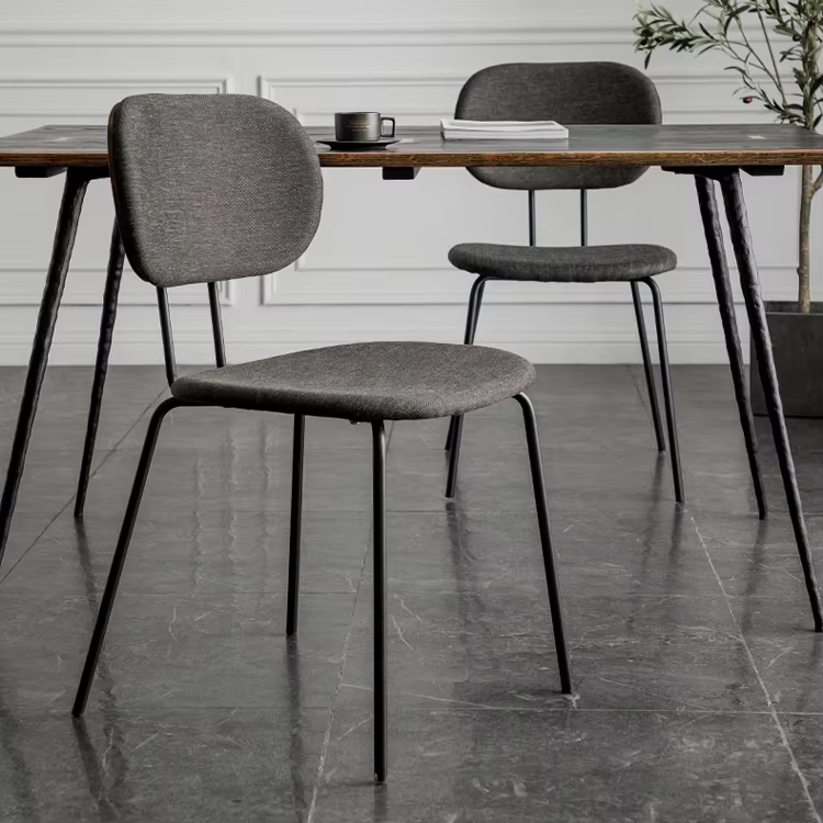 Stacking Velvet Or Leather Dining Chair With Metal Legs Adjustable