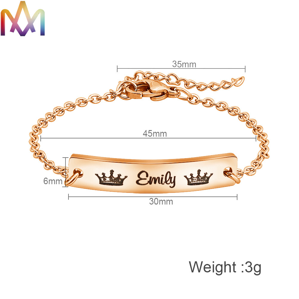 Hypoallergenic Womens Engraved 45MM Thin Bar Bracelet