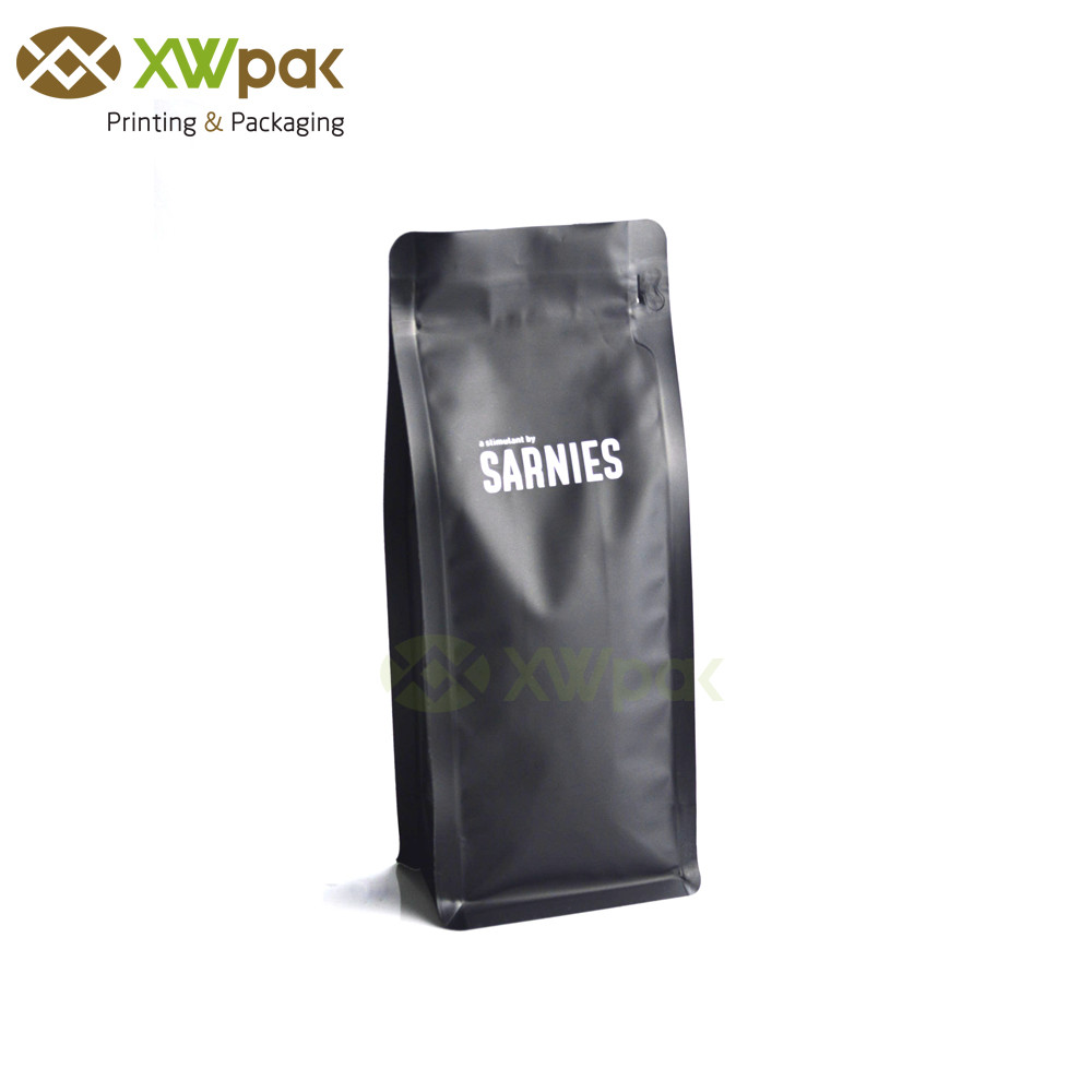 250g Flat Bottom Coffee Packing Bags With Valve Stand Up Pouch PET Air Proof