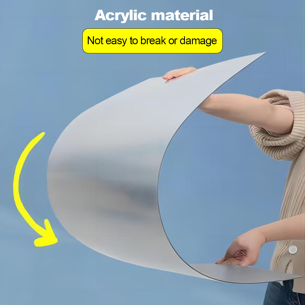 2mm Plastic Flexible Sliver Sheet Adhesive Acrylic Mirror Board for Custom Home Decor
