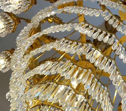 Modern Crystal Large Foyer Chandelier For High Ceilings Europe And America