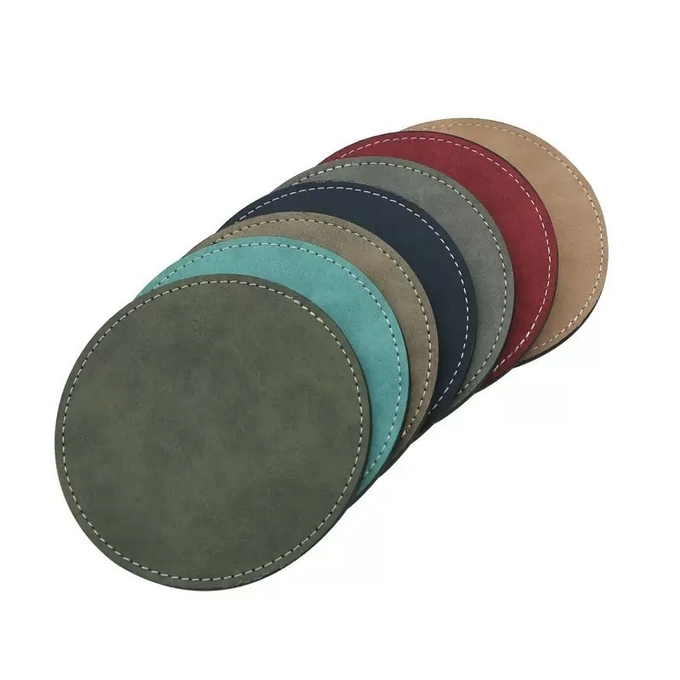 Personalized Blank Sublimation PU Leather Coasters For Sublimation Photos Printing