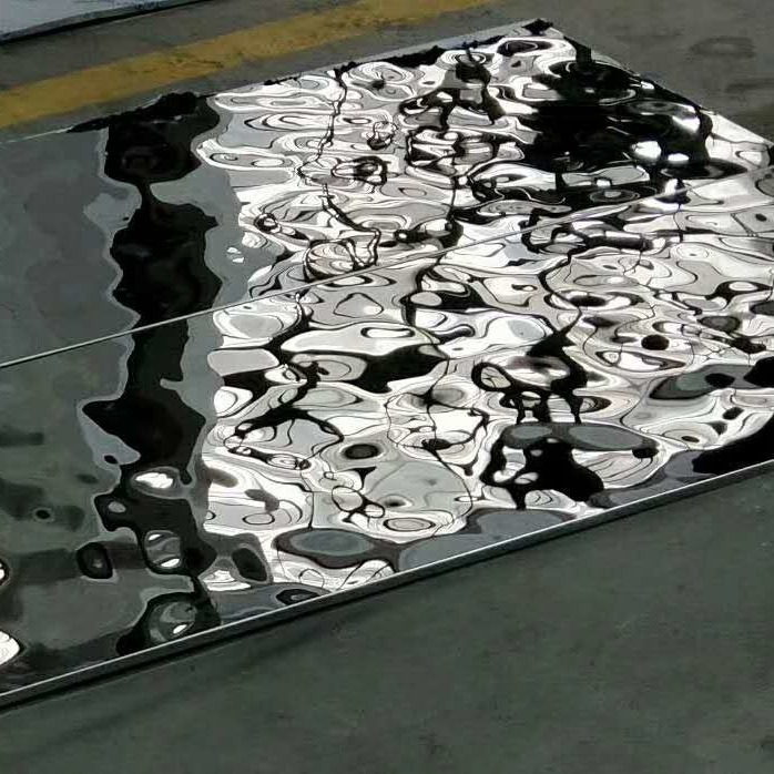 316L Stainless Steel 2000mm Mirror Decoration Water Wave Plaka Water Ripple Sheet Black Surface