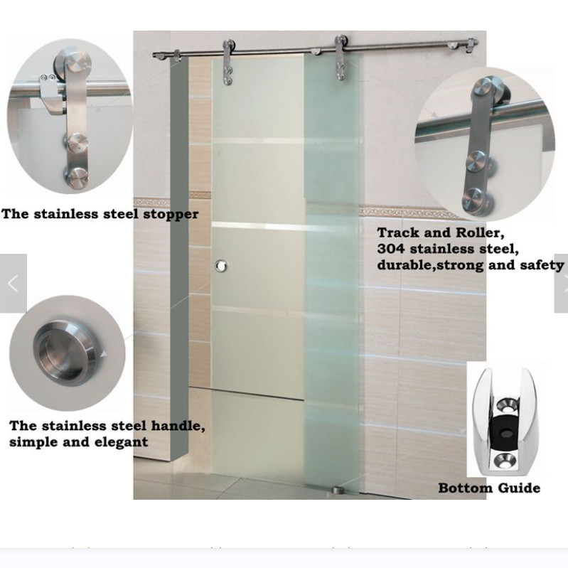 Sliding Tempered Glass Door With CNC Extra Polished Round Hole
