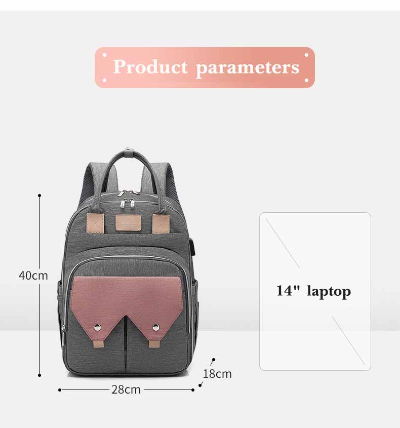 Large Capacity Mom Baby Bag Multi-function Waterproof Outdoor Travel Diaper Bag With USB Charging For Baby Care