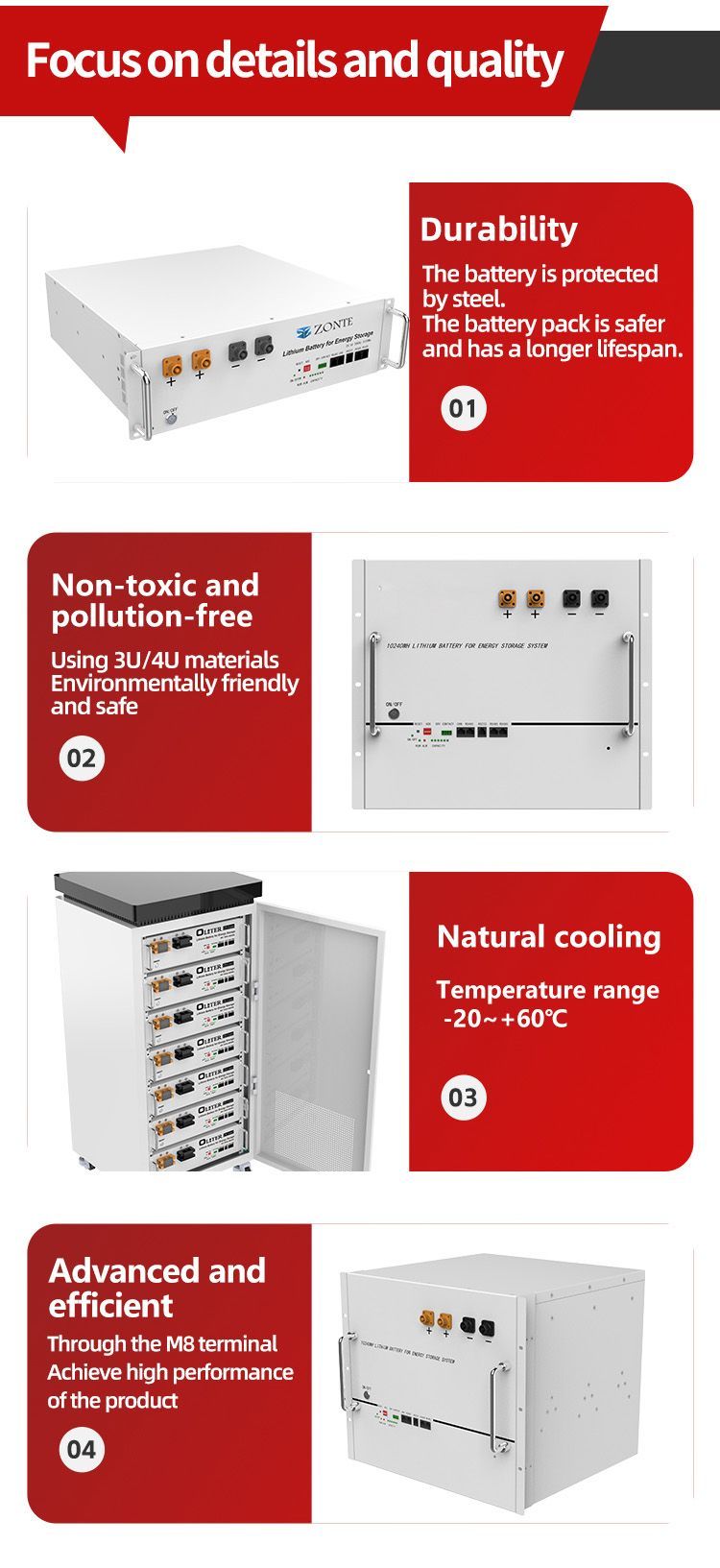 51.2V 100ah Lithium Solar System Battery Power Supply for Low Pressure Rack Type Electrical Renewable Energy Storage