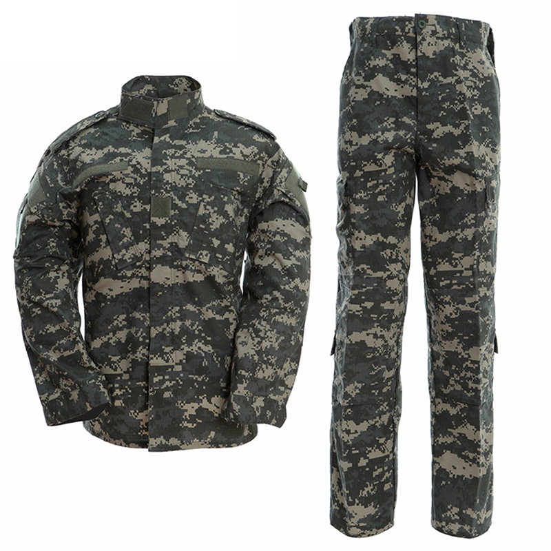 S-XXXL Outdoor Hiking Work Training Wear Long Sleeve Shirts Trousers ACU Men Camouflage Uniform