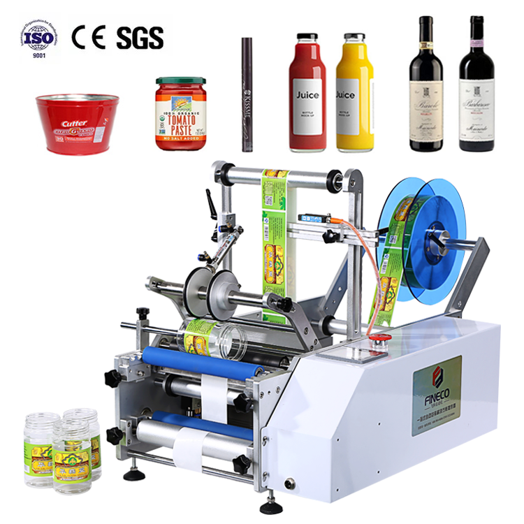 Adhesive Sticker Round Bottle Labeling Machine for Case Packaging Semi Automatic