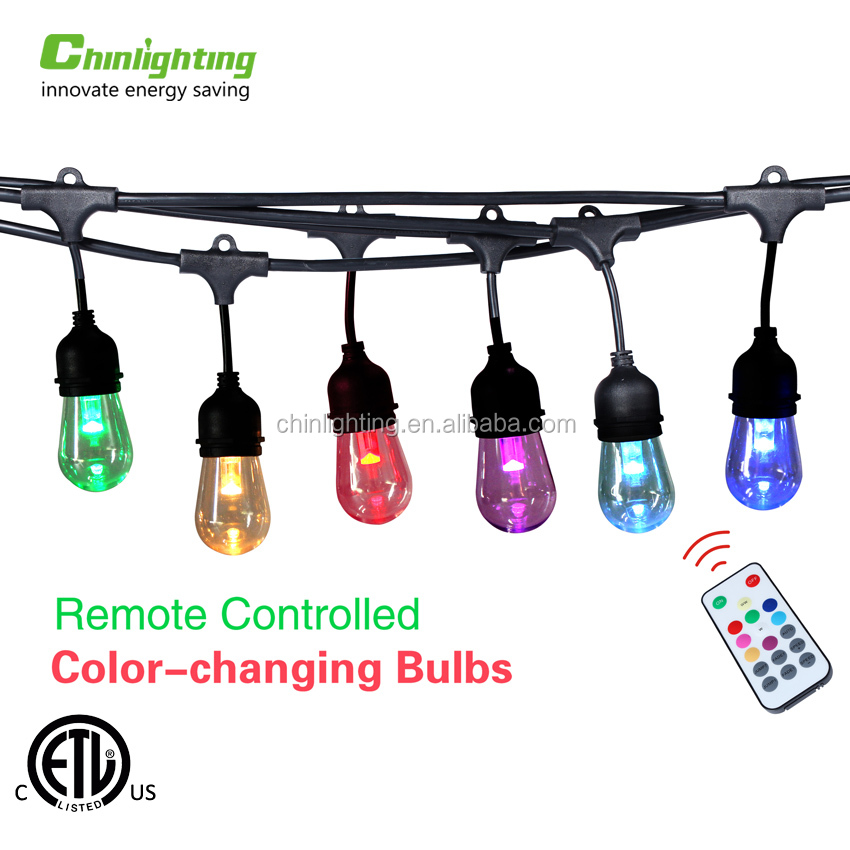 HolidayVintage Season RGB Festival Party Wedding waterproof led string light with dimmer Remote controller multi-lighting modes