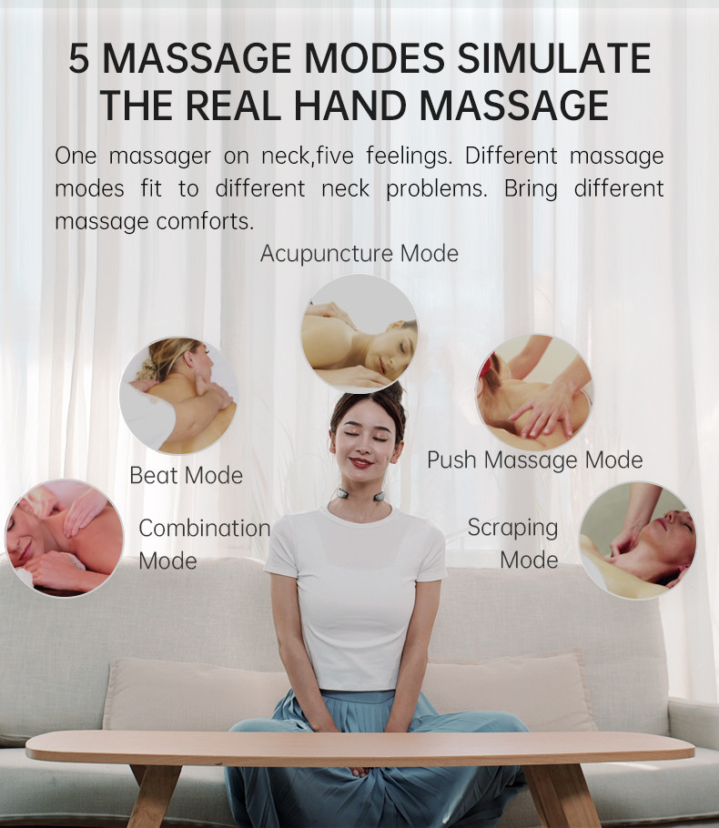 Fodable EMS Electric Pulse Neck Massager Therapy Soreness Relief 500mAh