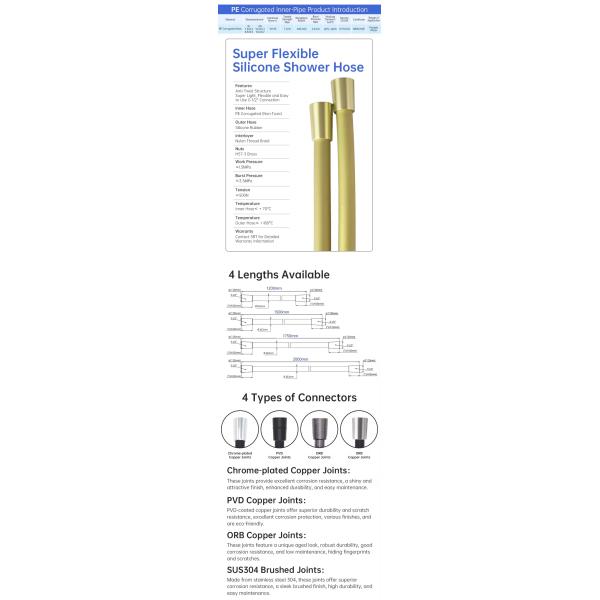 79 Inches Flexible Hand Held Shower Hose Anti Kink