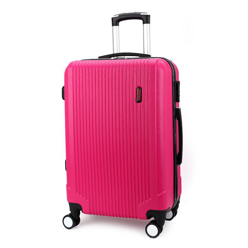 Adjustable Push Button ISO9001 Red 190D ABS PC Luggage
