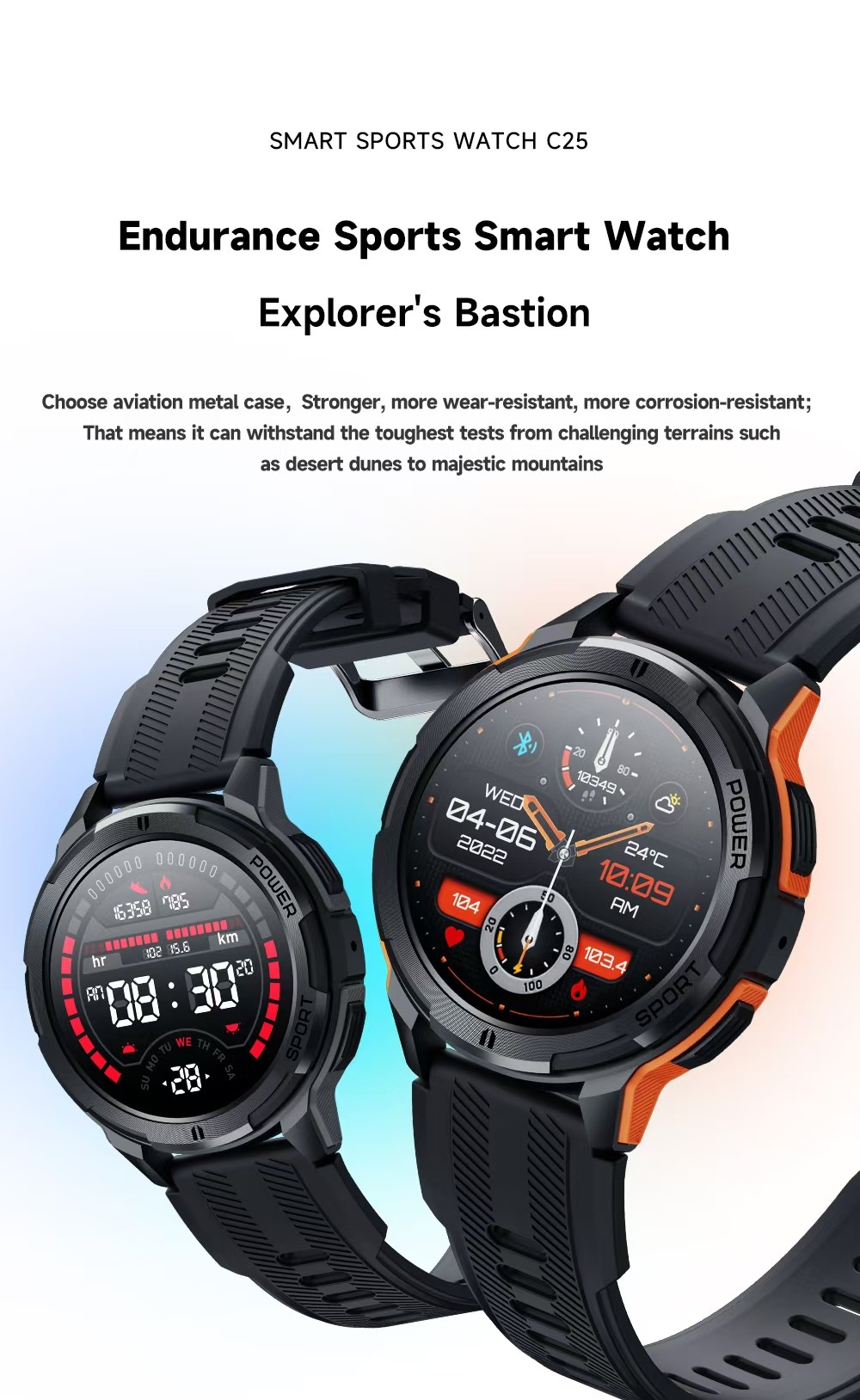 Custom Men Smart Watch C25 1ATM Waterproof And Dustproof Supports Sdk Api Project