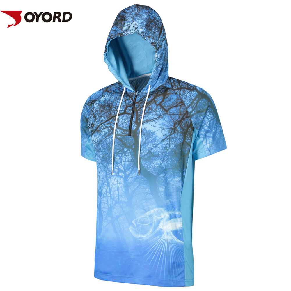 Professional Custom Fishing Jerseys Skin Friendly Loose Cut Fit High Resolution Sublimation