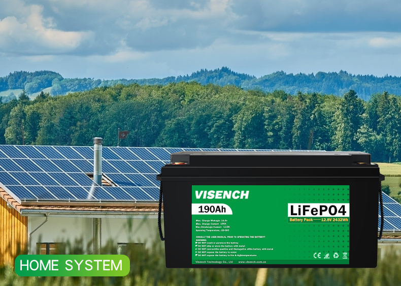 Visench Solar System Lifepo4 Battery Pack Lithium Ion Lifepo4 12V 190AH Lithium Ion Batteries