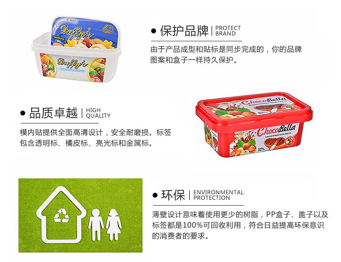 OEM Disposable Plastic Containers L19*W19*H12.5 cm Size 1.2mm Thickness