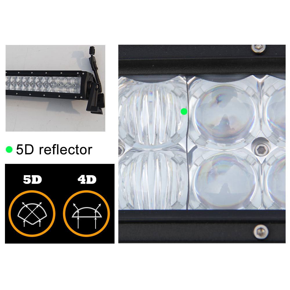 5D Optical Lens Straight Cree Led Driving Light For Truck , 22.5 Inch 120W Led Bar