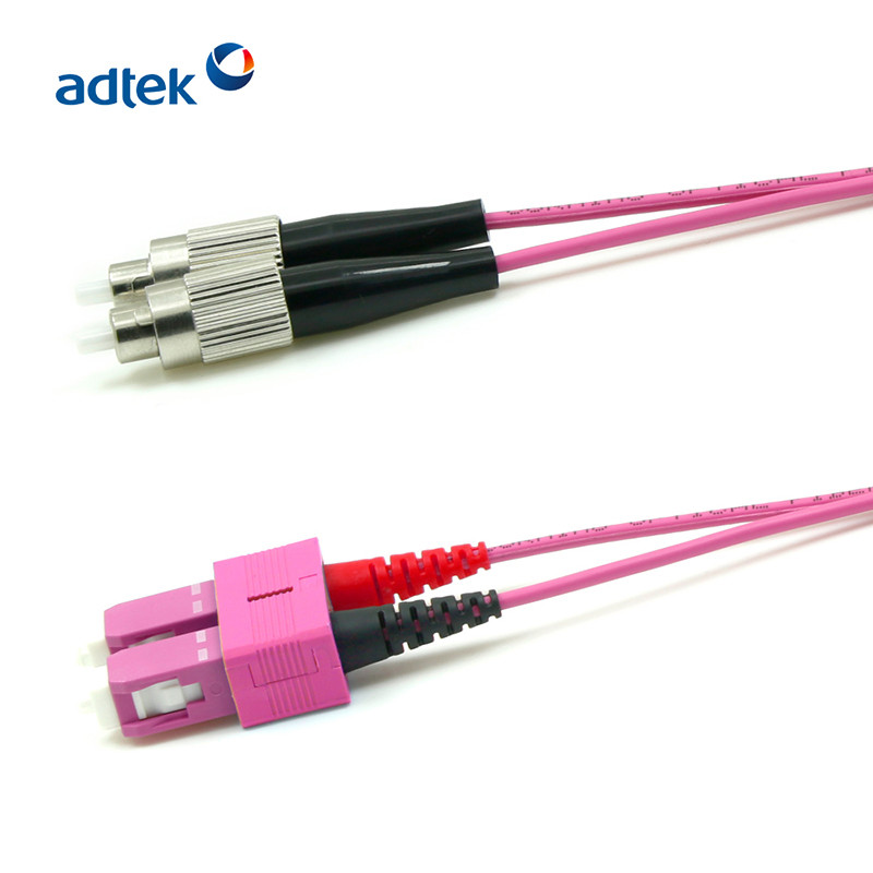 SC/UPC-FC/UPC Duplex 2.0mm 50/125 OM4 3M PVC/LSZH Violet Patch Cord
