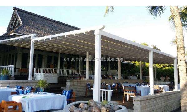 Aluminum PVC Pergola Awning Kits Sunroom Sunshade Motorised Retractable Roof