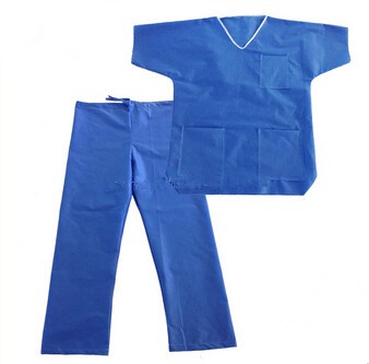 Lightweight Disposable Isolation Gowns Scrub Suit Used In Clinic / Hospital
